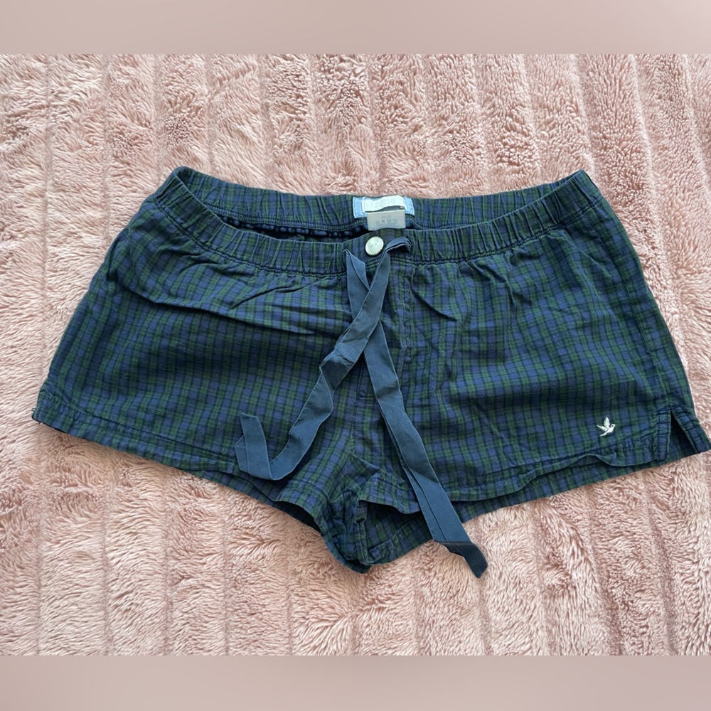 Aerie Plaid Blue and Green Boxer Shorts Pajamas from early 2000s